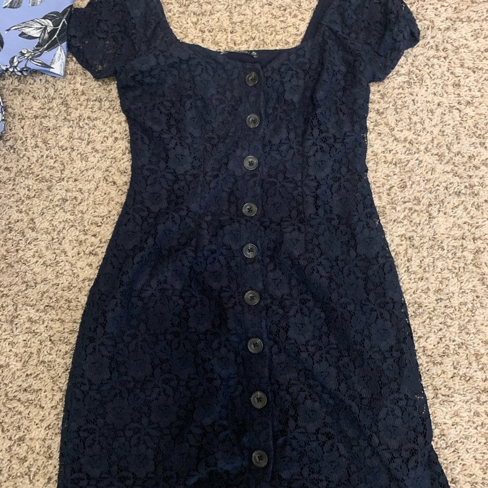 Lace navy blue mini